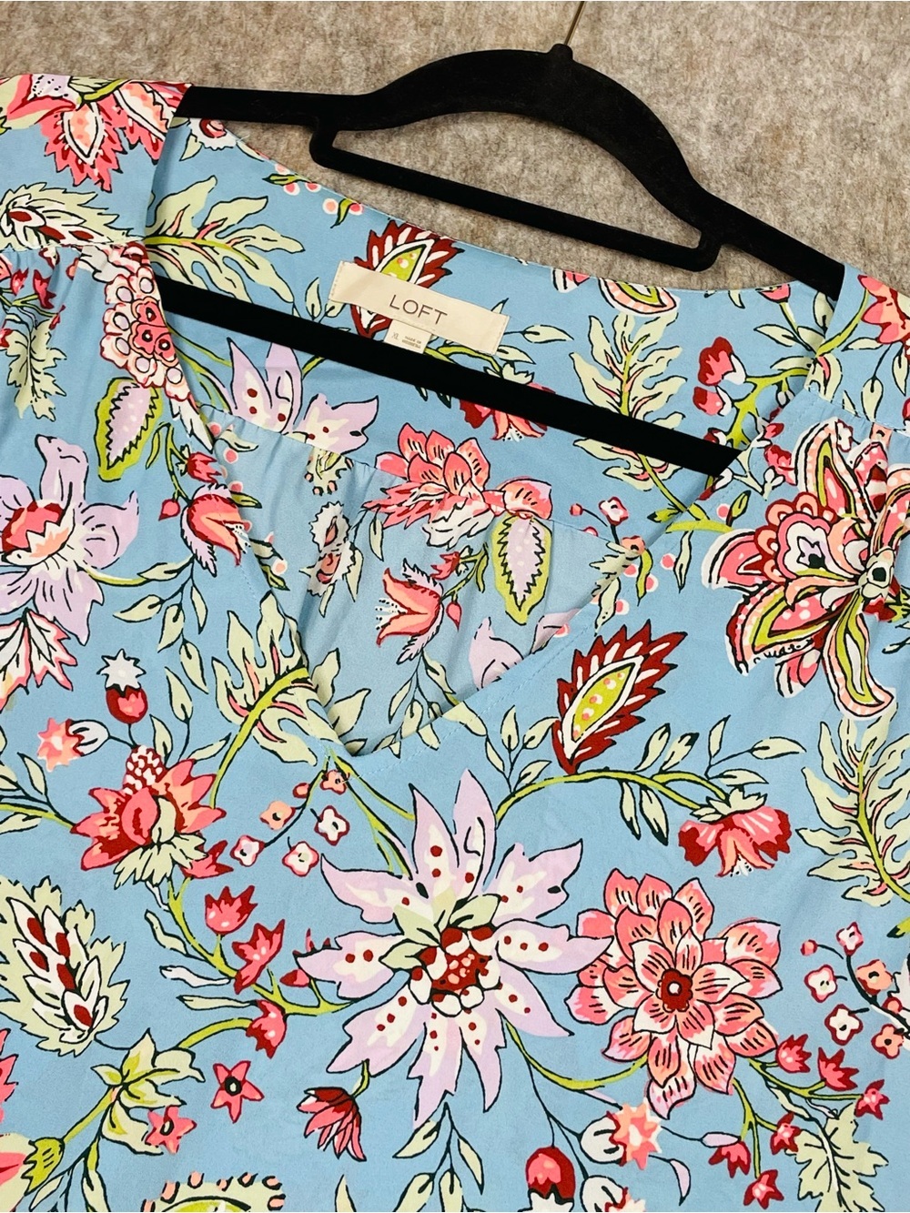 Ann Taylor Loft Floral Garden Puff Sleeve Feminine Cottagecore Blouse Top - XL